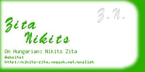 zita nikits business card